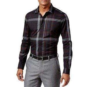 NWT Calvin Klein long sleeve button down plaid